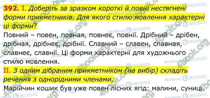 ГДЗ Українська мова 6 клас сторінка 392