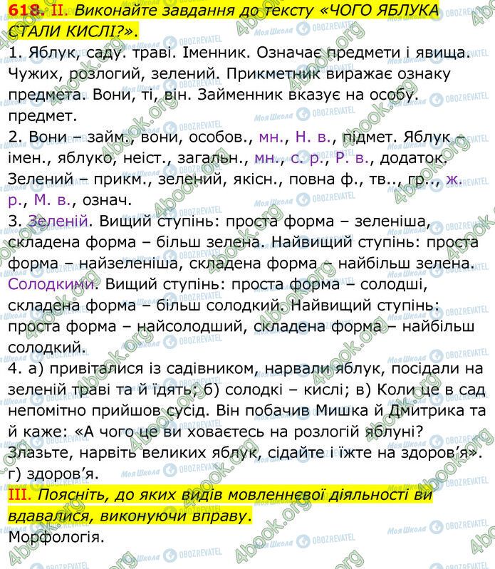 ГДЗ Українська мова 6 клас сторінка 618