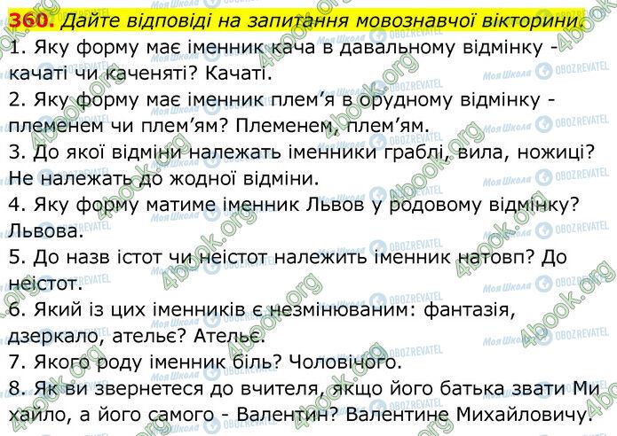 ГДЗ Українська мова 6 клас сторінка 360