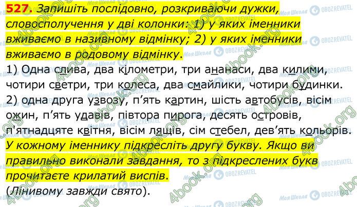 ГДЗ Українська мова 6 клас сторінка 527