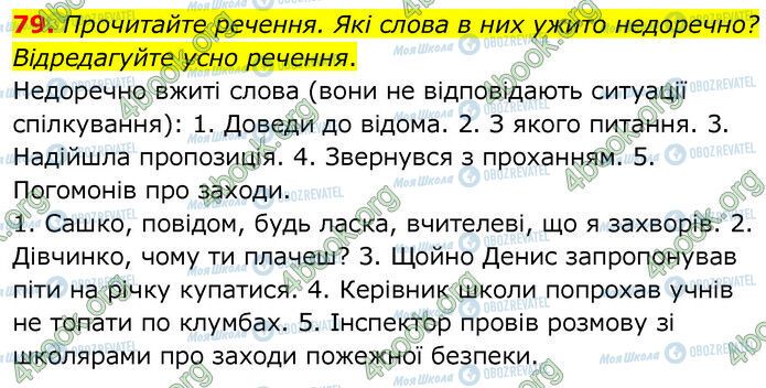 ГДЗ Українська мова 6 клас сторінка 79