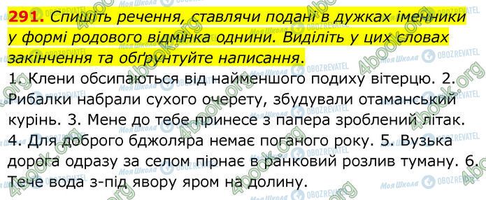 ГДЗ Українська мова 6 клас сторінка 291