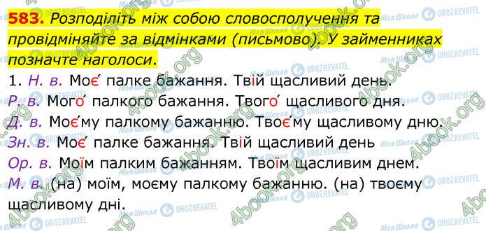 ГДЗ Українська мова 6 клас сторінка 583