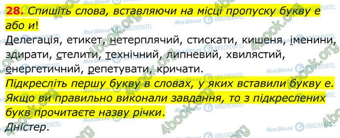 ГДЗ Українська мова 6 клас сторінка 28