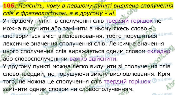 ГДЗ Українська мова 6 клас сторінка 106