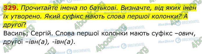 ГДЗ Українська мова 6 клас сторінка 329