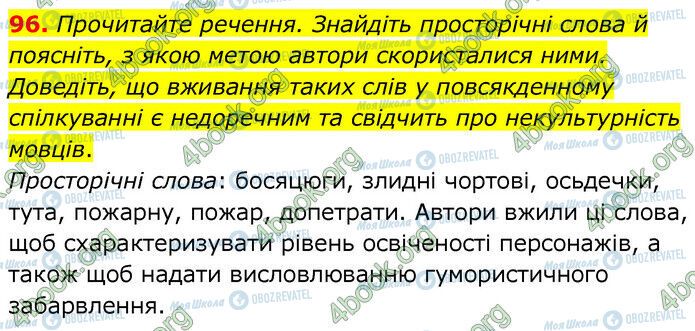 ГДЗ Українська мова 6 клас сторінка 96