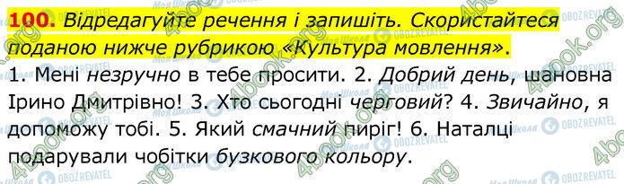 ГДЗ Українська мова 6 клас сторінка 100