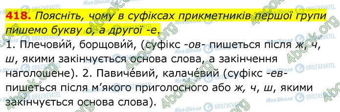 ГДЗ Українська мова 6 клас сторінка 418