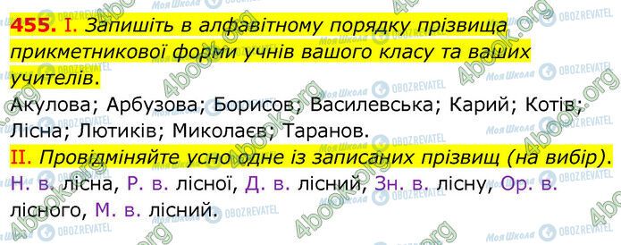 ГДЗ Українська мова 6 клас сторінка 455