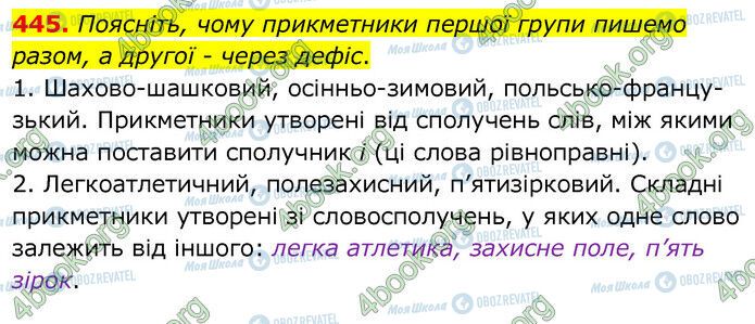 ГДЗ Українська мова 6 клас сторінка 445