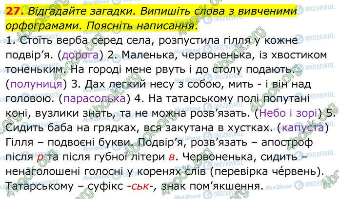 ГДЗ Українська мова 6 клас сторінка 27