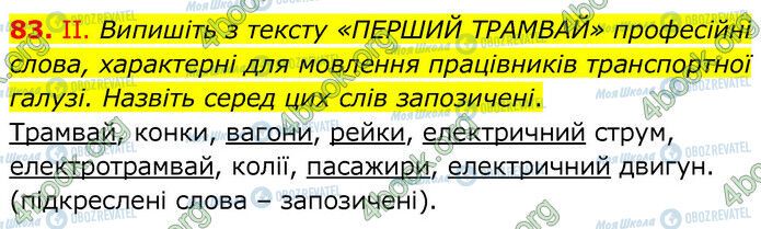 ГДЗ Українська мова 6 клас сторінка 83