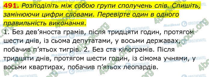 ГДЗ Українська мова 6 клас сторінка 491