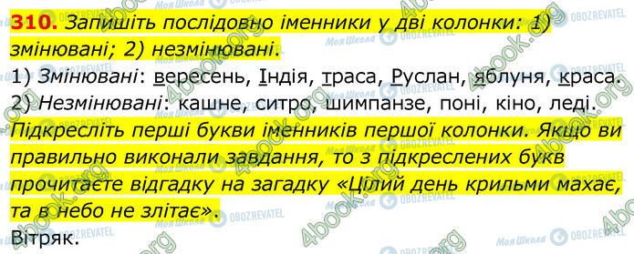 ГДЗ Українська мова 6 клас сторінка 310