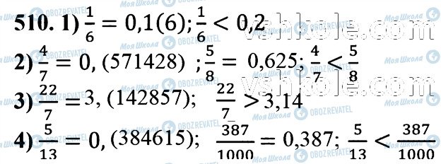 ГДЗ Математика 6 клас сторінка 510