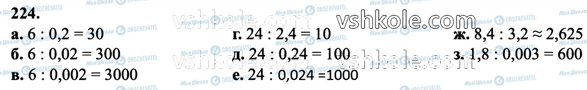 ГДЗ Математика 6 клас сторінка 224