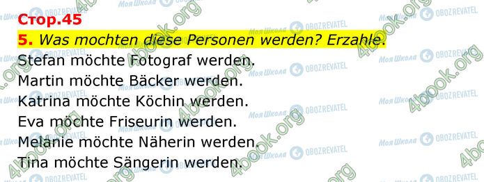 ГДЗ Немецкий язык 6 класс страница Стр.45 (5)