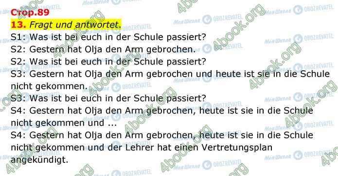 ГДЗ Німецька мова 6 клас сторінка Стр.89 (13)