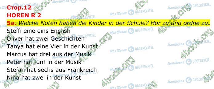 ГДЗ Немецкий язык 6 класс страница Стр.12 (5a)