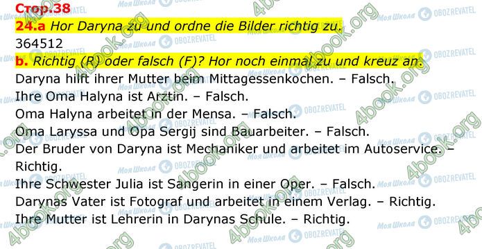 ГДЗ Немецкий язык 6 класс страница Стр.38 (24)