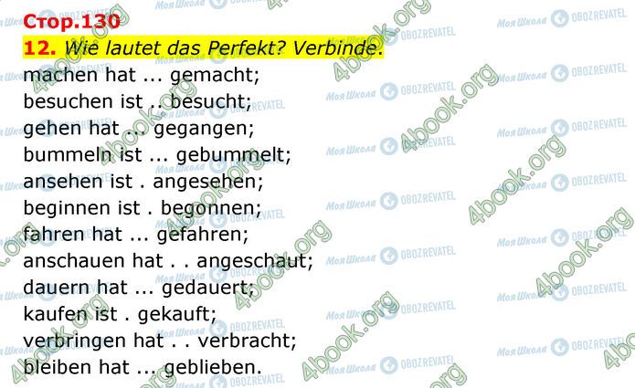 ГДЗ Немецкий язык 6 класс страница Стр.130 (12)