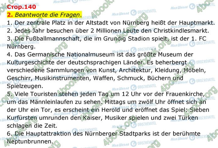 ГДЗ Німецька мова 6 клас сторінка Стр.140 (2)