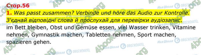 ГДЗ Німецька мова 6 клас сторінка Стр.56 (1)