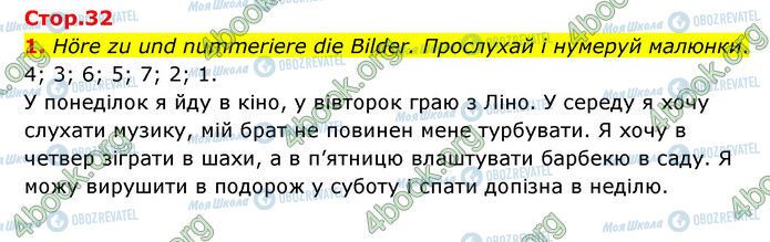 ГДЗ Немецкий язык 6 класс страница Стр.32 (1)