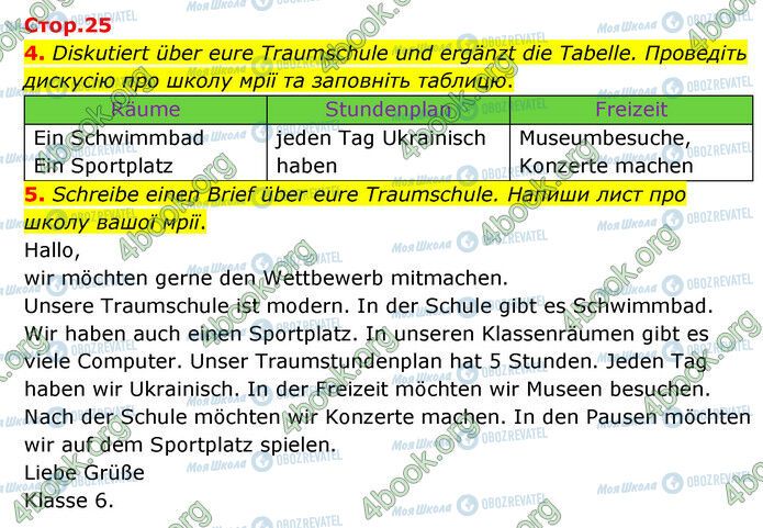 ГДЗ Немецкий язык 6 класс страница Стр.25 (4-5)