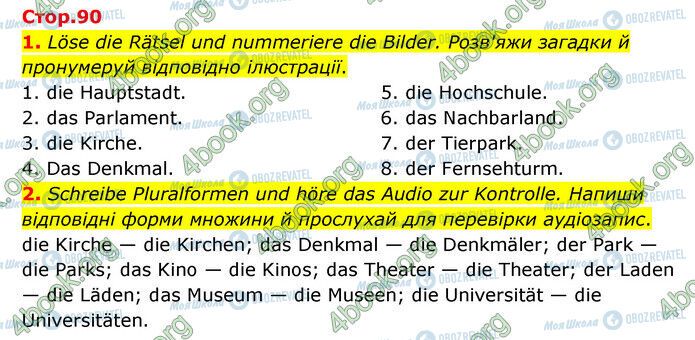 ГДЗ Німецька мова 6 клас сторінка Стр.90 (1-2)