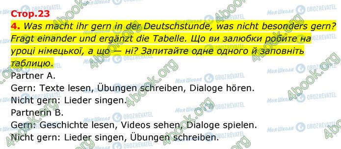 ГДЗ Немецкий язык 6 класс страница Стр.23 (4)
