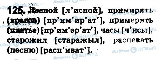 ГДЗ Російська мова 5 клас сторінка 125