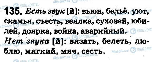 ГДЗ Російська мова 5 клас сторінка 135