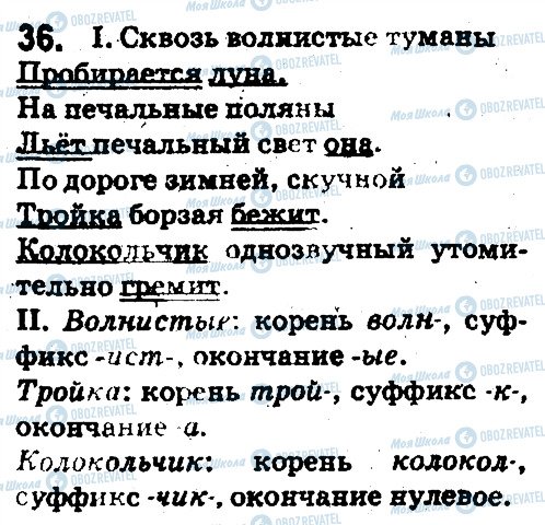 ГДЗ Русский язык 5 класс страница 36
