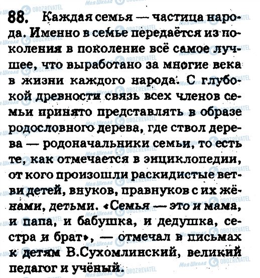 ГДЗ Російська мова 5 клас сторінка 88