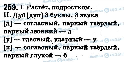 ГДЗ Російська мова 5 клас сторінка 259