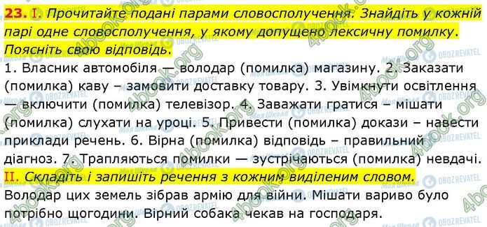 ГДЗ Українська мова 7 клас сторінка 23