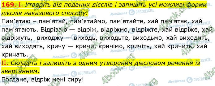 ГДЗ Українська мова 7 клас сторінка 169