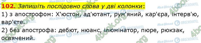 ГДЗ Українська мова 7 клас сторінка 102