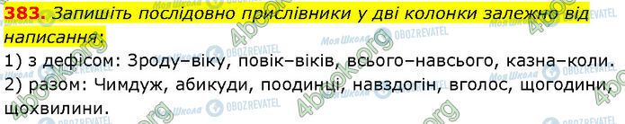 ГДЗ Українська мова 7 клас сторінка 383