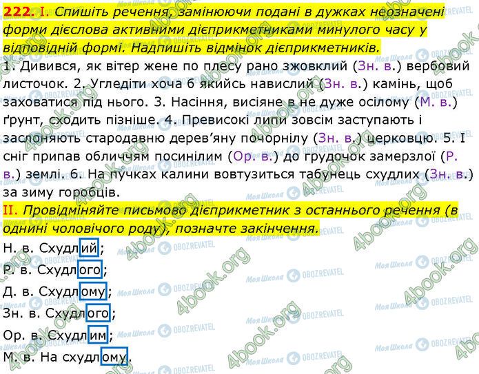 ГДЗ Українська мова 7 клас сторінка 222