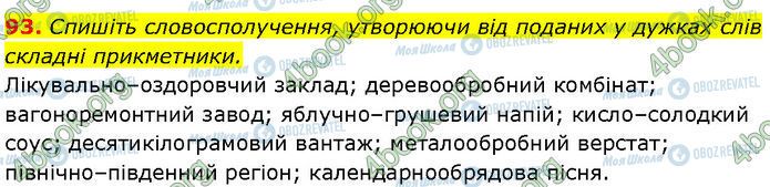 ГДЗ Українська мова 7 клас сторінка 93