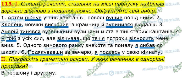 ГДЗ Українська мова 7 клас сторінка 113