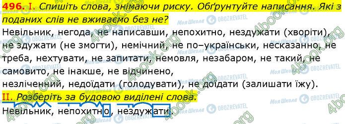 ГДЗ Українська мова 7 клас сторінка 496