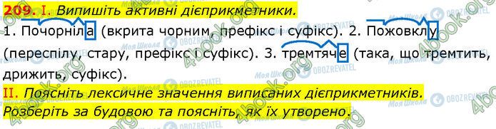 ГДЗ Українська мова 7 клас сторінка 209