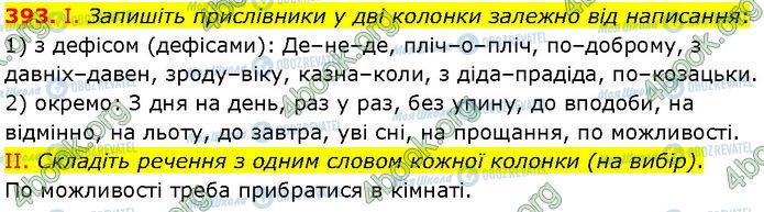 ГДЗ Українська мова 7 клас сторінка 393