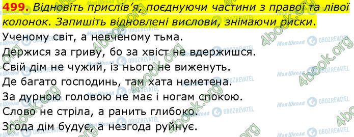 ГДЗ Українська мова 7 клас сторінка 499