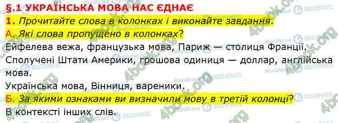 ГДЗ Українська мова 7 клас сторінка §.1 (1)