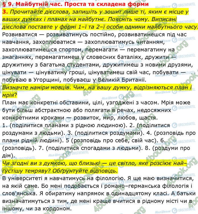 ГДЗ Українська мова 7 клас сторінка §.9 (3)